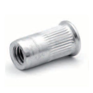 Rivkle Blind Rivet Nut M3 (For 1mm to 1.75mm), Countersunk Head Knurled Open, Steel, Pack of 100, 233 17 030 175