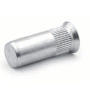 Rivkle Blind Rivet Nut M4 (For 1mm to 1.75mm), Countersunk Head Knurled Closed, Steel, Pack of 100, 233 37 040 175