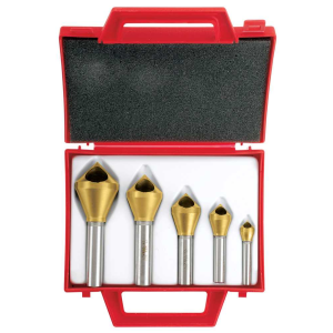 Bordo 5 Pc 10-30mm 90 Degree TiN Coated Cross Hole Countersink Set, 3850-S