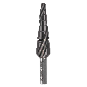 Bordo 4-12 x 1mm Spiral Flute HSS Cobalt TiAlN Coated Step Drill, 2602-M1