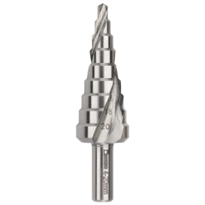 Bordo 4-20 x 2mm Spiral Flute M2-HSS Step Drill, 2601-M2