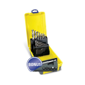 Bordo 19 Piece HSS Bright Finish Jobber Drill Set in ABS Plastic Case, 2007-M5/C3