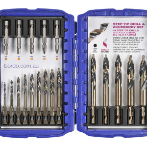 Bordo Cobalt Step Tip Drill and Accessory Set, 2012-S1