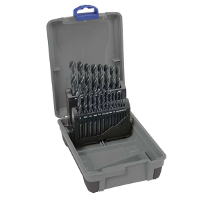 2000-F2, 1/16-3/8", Bordo 21 Piece Black HSS Jobber Drill Set ABS Case