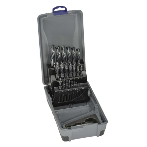 Bordo 25 Piece Black HSS Jobber Drill Set in ABS Plastic Case with BONUS Step Drill, 2003-M3-SDM1