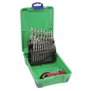 Bordo 21 Piece Bright HSS Jobber Set 1/16-3/8 x 1/64" - Bonus Stubbie Folding Knife, 2006-F2-C18