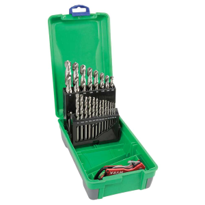 Bordo 21 Piece Bright HSS Jobber Set 1/16-1/4 x 1/64", 9/32-1/2 x 1/32" - Bonus Stubbie Folding Knife, 2006-F5-C18