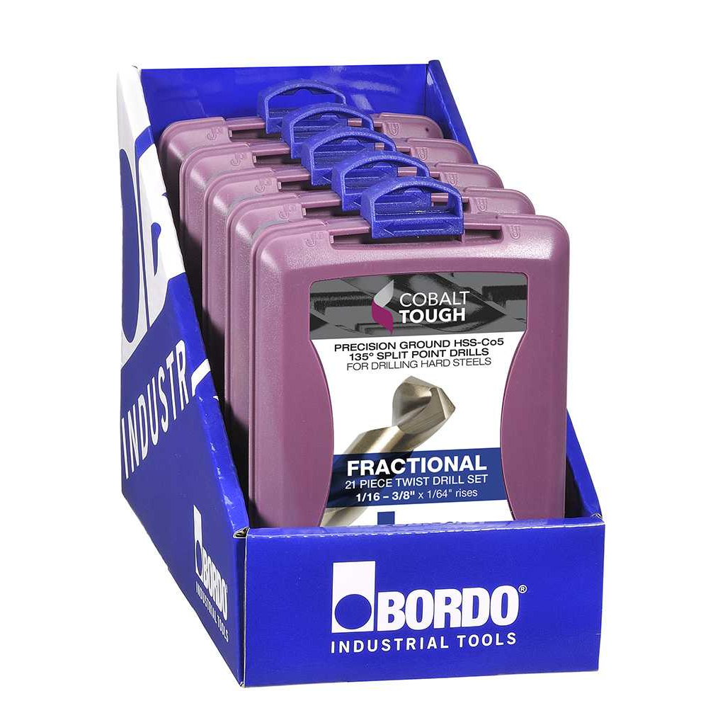 2010-F2, 1/16-3/8", 21 Piece HSS Cobalt Drill Set ABS Case - Image 4