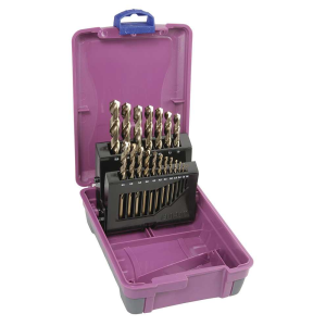 2011-M2, 1-10mm 19, Bordo Pce HSS Cobalt Drill Set ABS Case