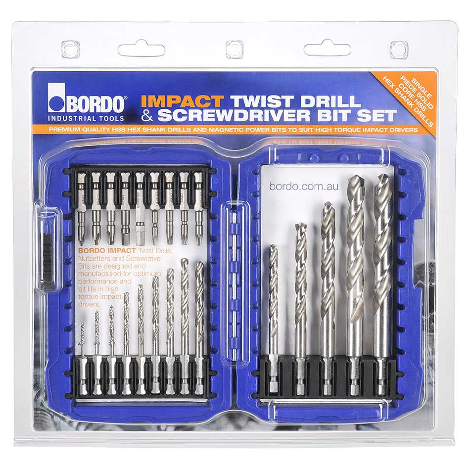 2206-S2, 23 Piece IMPACT Screwdriver Power Bit and 2.0-13.0mm HSS Hex Shank Twist Drill Set. - Image 2