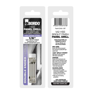 2345-1/8T, 1/8, Bright Double Ended Panel Drill - 10Pk Clam