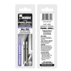 2346-30S, No.30, Bright Single Ended Panel Drill - 2Pk Clam