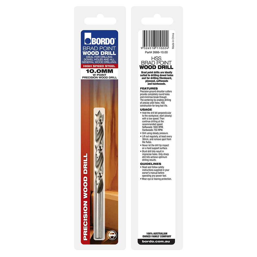 2666-10.00, 10mm, Brad Point Drill - Image 2