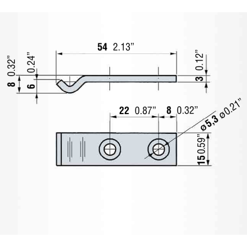 50C, 522931 Ojop 40x15mm Catch Plate Small Zinc Plated Steel - Image 2