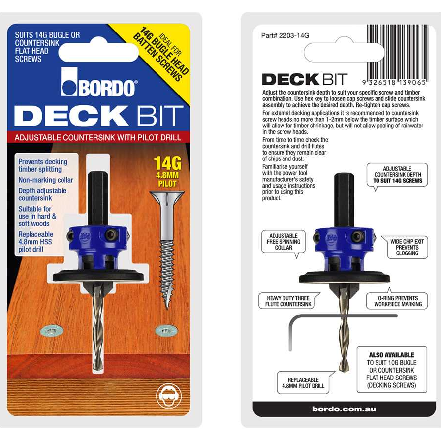 2203-14G, 14G, High Carbon Deck Bit - Image 4