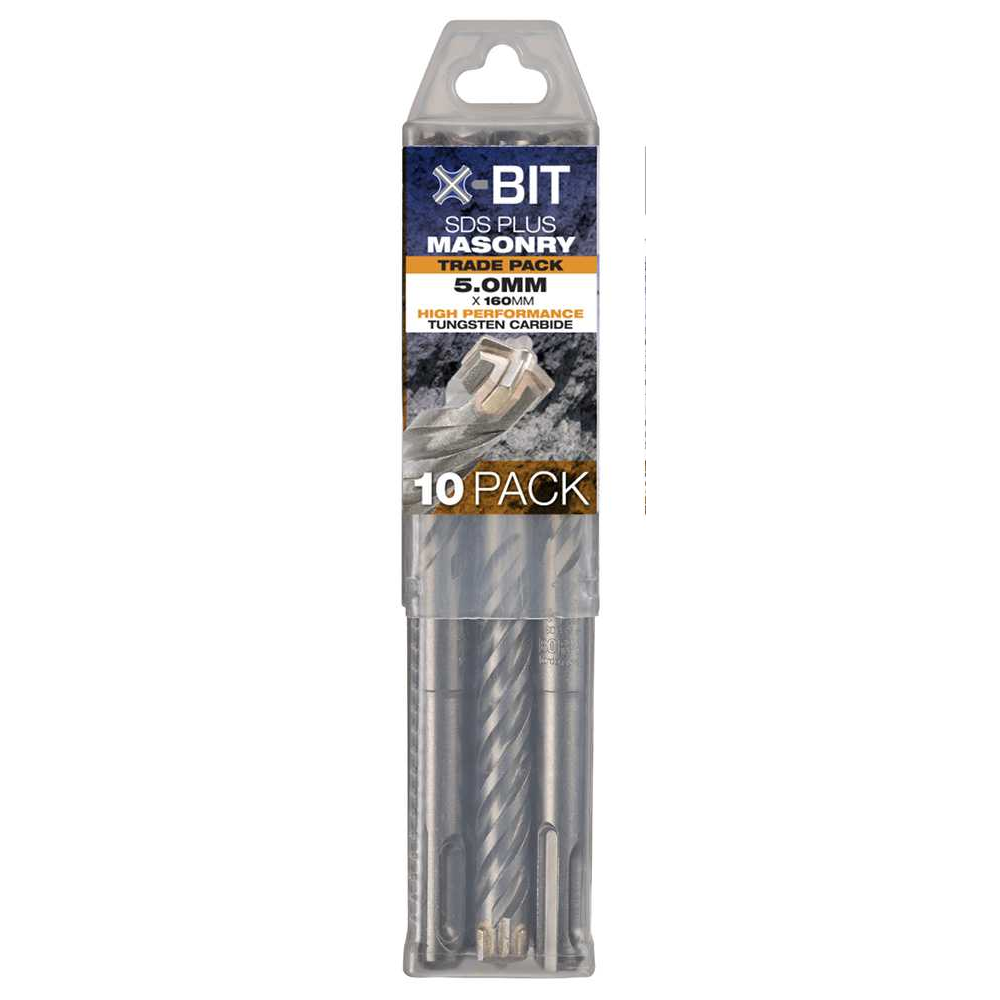 2538-5.00X160TP, 5 x 160mm, SDS Plus X-Bit Masonry Drill Trade Pack