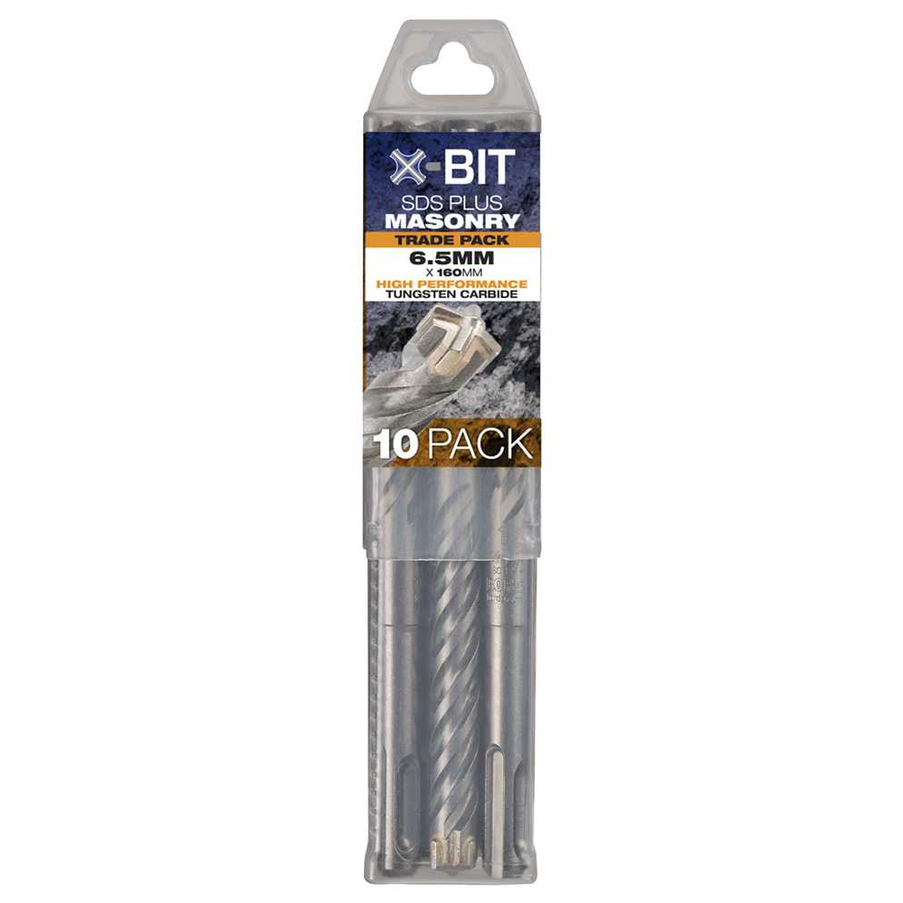 2538-6.50X160TP, 6.50 x 160mm, SDS Plus X-Bit Masonry Drill Trade Pack