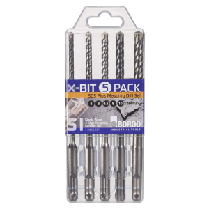 2538-S1, 5 - 10mm, 5 Pce SDS Plus X-Bit Masonry Drill Set