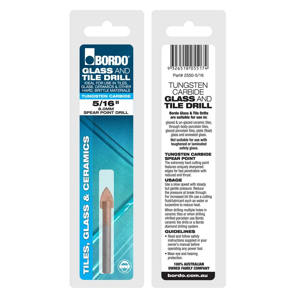 2550-5/16, 5/16", Glass and Tile Drill (Spear Point Drill) - Image 2