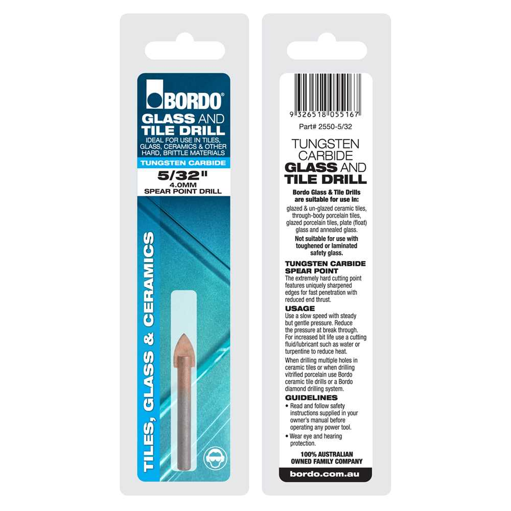 2550-5/32, 5/32", Glass and Tile Drill (Spear Point Drill) - Image 2