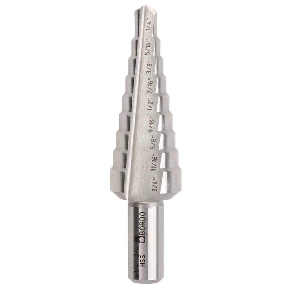 2600-2, 1/4-3/4 x 1/16", Straight Flute HSS Step Drill