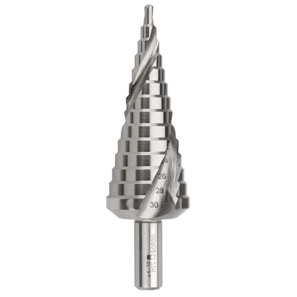 2601-M3, 4-30 x 2mm, Spiral Flute M2-HSS Step Drill