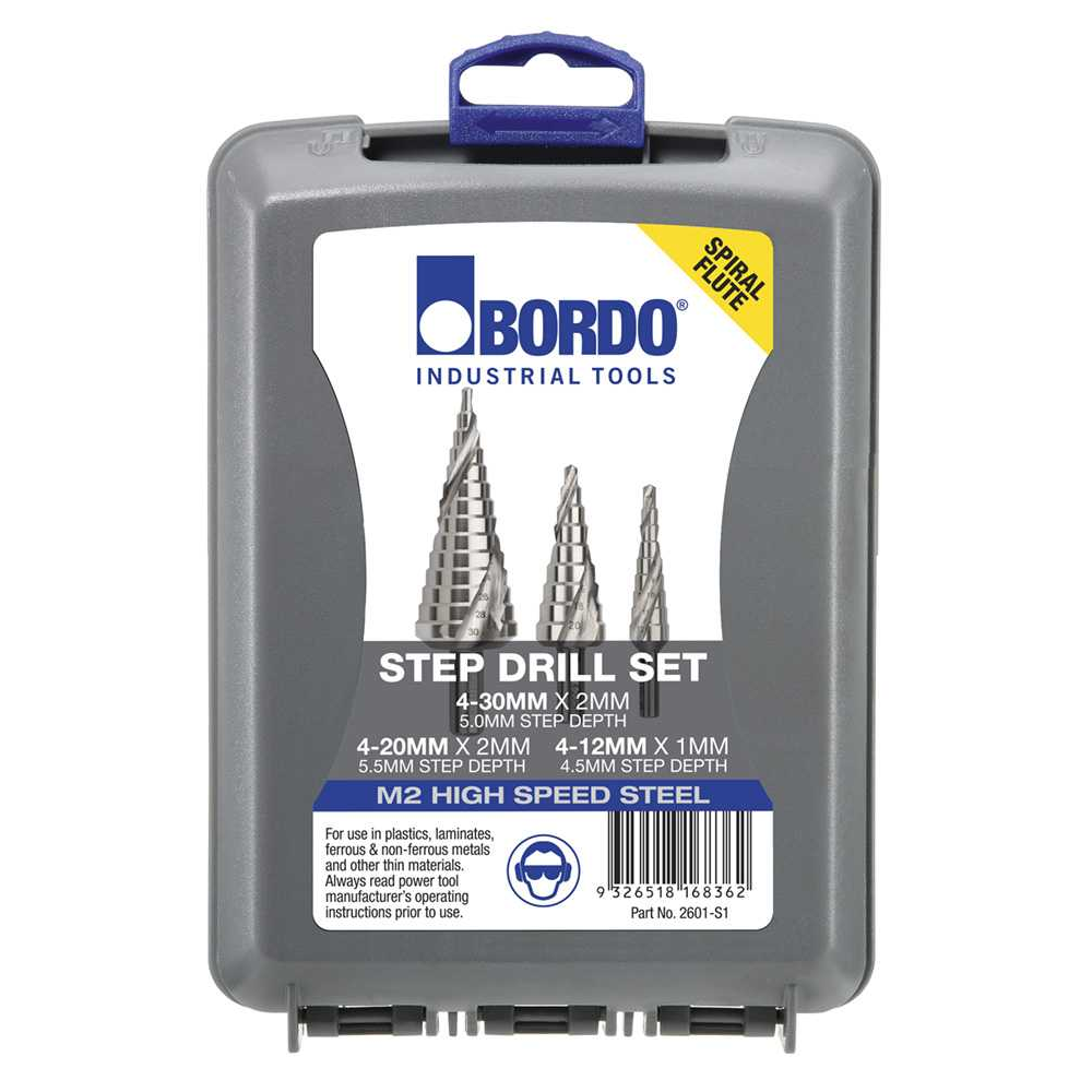 2601-S1, HSS Spiral Flute Step Drill Set - Metric - Image 2